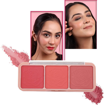 Yuency matte blusher with highlighter and contour palette | blusher, highlighter,(MULTI COLOR)