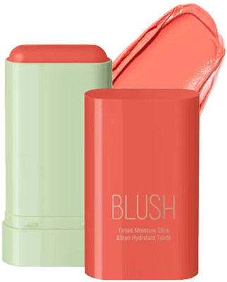 Jiwoo Cream Blush Stick for Cheeks, Shimmer Face Blush(BROWN)