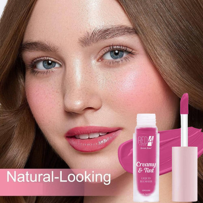 RED4 Creamy & Tint Liquid Blush and Lip Gloss Lightweight Formula Waterproof S1(pink)