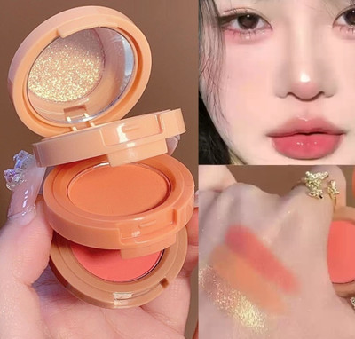 MYEONG 3 In 1 Matte Highlighter Blush Palette Pearly Shiny Blusher(Multi Shade)
