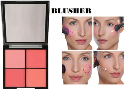 Sheny new 4 in 1 Cheek Blush Powder Palettes Blusher Natural Brush(multicolor)