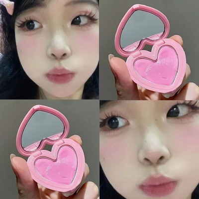 THTC Best Korean 3 in 1 Lip & Cheek & Eye Heart Shape Blusher(bright pink)