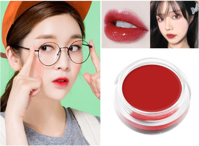MYEONG Matte Red Lip Tint & Cheek Tint Multi pot Makeup Velvet Silky Smooth Texture(ROSE RED)