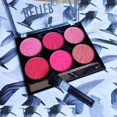 WECHARMERZ 6 Color Soft Cheek Mild Blusher Palette(Multicolor)