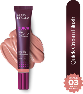 Hilary Rhoda Quick Blush | Highly Pigmented & Dewy Finish | Weightless & Easy to Apply(Mauve Madness)