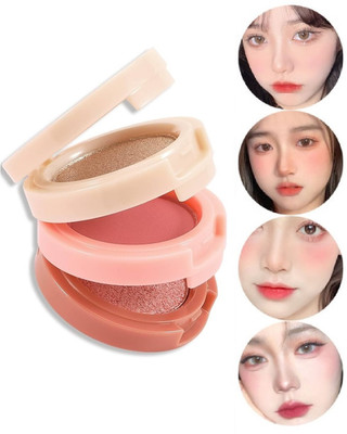 BLUEMERMAID 3 IN 1 BLUSHER AND HIGHLIGHTER MINI PALETTE SHIMMERY AND MATTE TOUCH(MULTI COLOR)