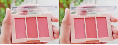 AFARAXIA 3-in-1 Matte Finish Cheek Blush Powder Eye Shadow Blusher Palatte(muliti colour)
