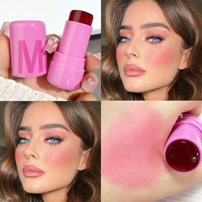 MYEONG Cooling Water Jelly Tint Blush Stick, Multi-Use Cheek and Lip Stick(Pink)