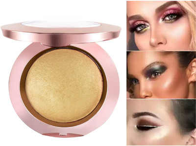 Arcanuy Baked Blusher Highly Pigmented Formula, Long-Lasting(GOLD)