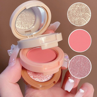 Emijun HD Professional Baked Blusher Powder And Highlighter Eyeshadow Palette(Multicolor)