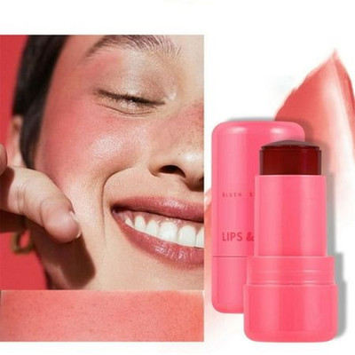 Jiwoo Cooling Water Jelly Blush Lipstick Stick For Cheek and Lip Stains & Tints(CHILL RED)