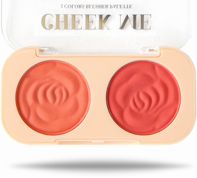 CS STROKES Cheek me duo matte blusher palette, peach blusher,pearl blusher(SHADE A)