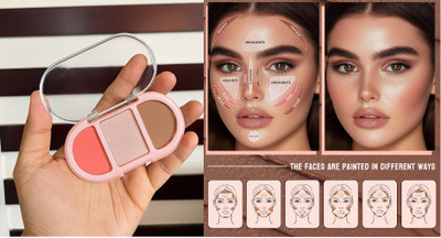 Jiwoo Face Palette | Highlighter, Contour & 1 Blushes Highlighter(MULTICOLOR)