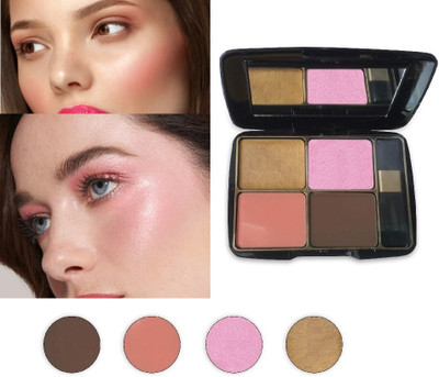 Herrlich HIGH QUALITY MATTE & SHIMMER BLUSHER KIT BEST 4 IN 1 PALLET(MULTI COLOR)