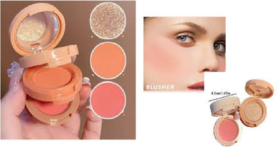 Lui Pui makeup palette 3 in 1 blusher & highlighter(multicolor)