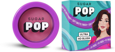 SUGAR POP Ultra HD Blush 01 Rose - Richly Pigmented | Blendable | Suits all skin tones(Deep Rose)