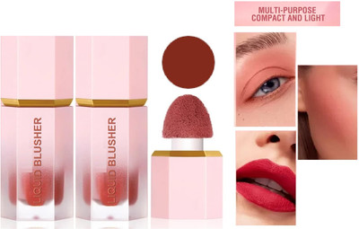 Emijun 3in1 Mousse liquid blush for cheeks + lips + eyes | lightweight | longlasting(coral red)