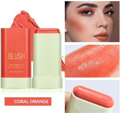 ADJD Blush Stick|Solid Moisturizer Stick|Multi-Use Long Lasting Cream Blusher Stick(CORAL ORANGE)