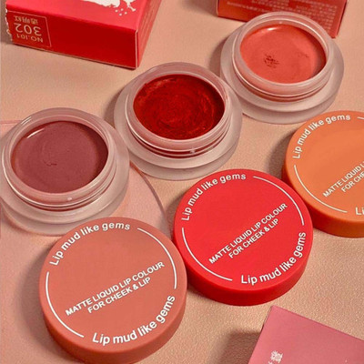 MYEONG 3 in 1 Lip Mud Makeup Dual Use For Lips And Cheek Lip Clay High Pigment Tint Multi Shade(Pack of: 3, 30 g)
