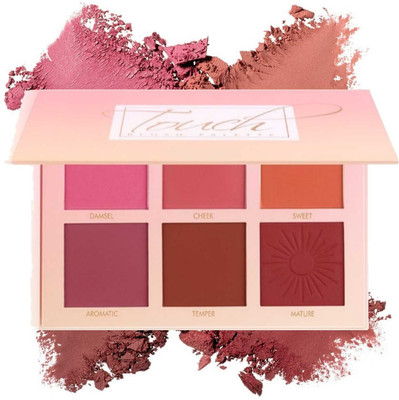 LOVE HUDA Baked HD Waterproof Blush Red 6 Colors Cheek Touch Blusher Palette High Quality 20 g(Multicolor)