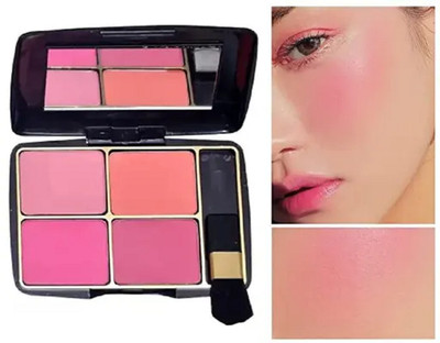 FRAILENO 4 in 1 Face Blusher Makeup Cheek Blush Powder Blusher Natural(MULTICOLOR)