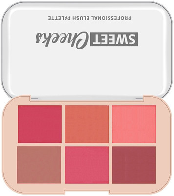MYEONG 6 Shade Long Wearing Smudge Proof Makeup Blush Plette(Face Series)