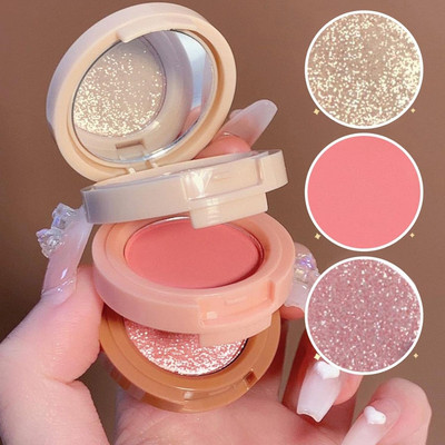 GABBU 3 In 1 Matte Highlighter Blush Palette Pearly Blush Shiny Eyeshadow Kit(Multicolor)