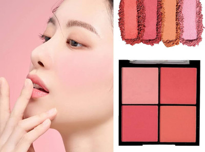 Sheny 4 Color Blusher, Blends Easily, Contours Cheeks q(multicolor)