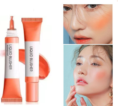 Neycare 3 in 1 liquid blusher long wear water proof easy to use all skin type pack of 1(orange)
