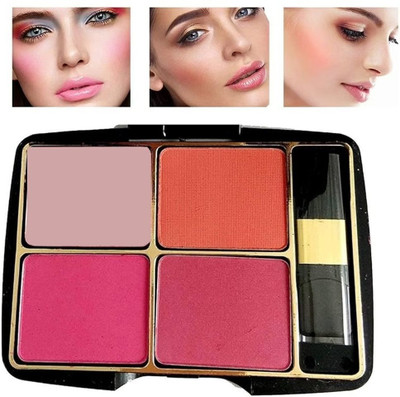 Luster Shine 4 in 1 Color Blusher Palette Pressed Powder(Multicolor)