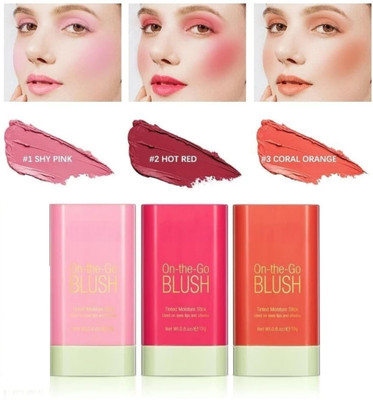 tanvi27 glow Blush stick for cheeks lips & eyes| Creamy,highly pigmented 3(multi color)