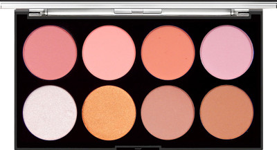 VARS LONDON 8 color blusher palette | blusher with highlighter, and contour combo palette | matte blusher palette(multi color)
