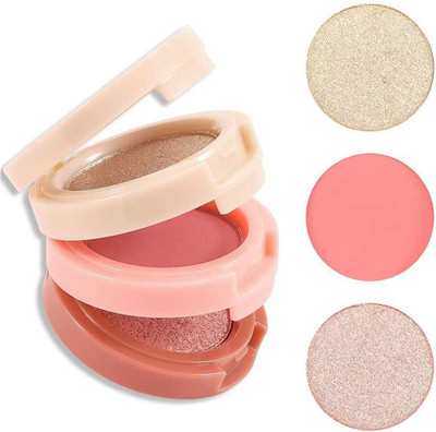 LOVE HUDA Long Lasting 3in1 Multi Purpose Baked Blusher Highlighter Eyes Cheeks For Makeup(Multicolor)