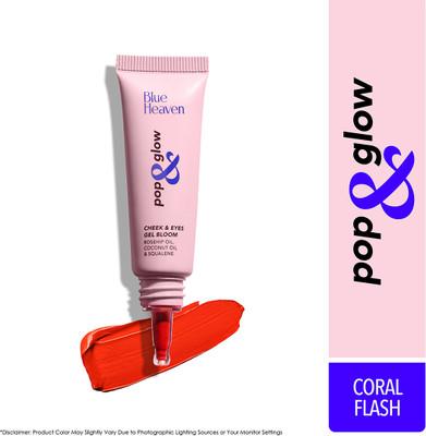 BLUE HEAVEN Pop & Glow Gel Blush 12Ml Coral Flash(Coral Flash)