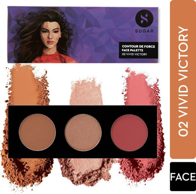 SUGAR Cosmetics Contour De Force Face Palette(02 Vivid Victory (Multicolor))