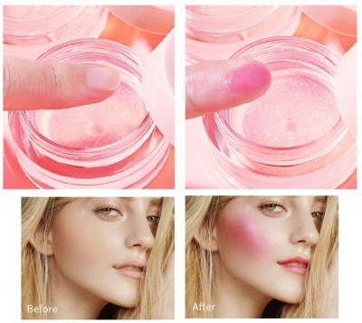 LILLYAMOR Soft Colour-Changing Blush, Rouge Cream Liquid Blush for Highlighting(Pink)