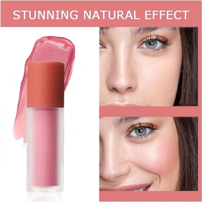 GABBU Natural-Looking Long-wearing Blush Stick,Lightweight Breathable Cream Blusher(peachy pink)