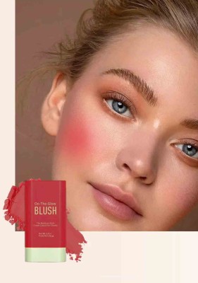 REIMICHI Makeup Blush Stick Solid Moisturizer Cream Blusher Stick(CORAL RED)