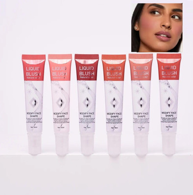 Emijun Makeup Liquid Blush for Cheeks Matte Finish 6 Colors Set(MULTI)