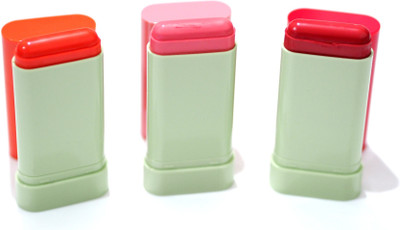 LILLYAMOR Natural Blusher Stick | Multi-Use Long Lasting Cream Blusher Stick Pack of 3(Multicolor)
