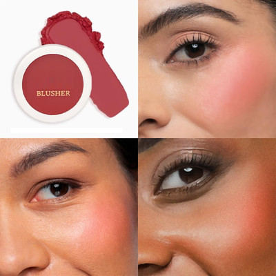 AFARAXIA Soft Creamy Liquid Blush for Cheeks Dewy Finish(DUSKY RED)