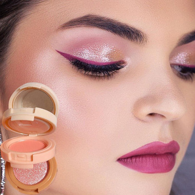 MYEONG 3 in 1 Blush Palette Multi Use Waterproof Matte Long Lasting Blush Kit(Multi Color)