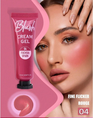 HUZURLU Matte Finish Long Lasting Sheer Face Blendable Cheek Makeup Blusher(peachy pink)