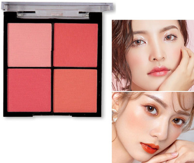 KAIASHA 4 IN 1 Glow Blusher Palette Shimmery Matte Finish Blusher for more Blushing(MULTI)