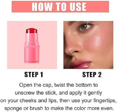 Sheny Best Multi-Stick for Face Eyes & Lip Longlasting 3in1 Multi-Use jelly Blusher(pink)