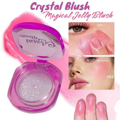 GABBU 3-in-1 Warm Change Blush,Pink Cream Blush,Transparent Crystal Color Changing(pink)