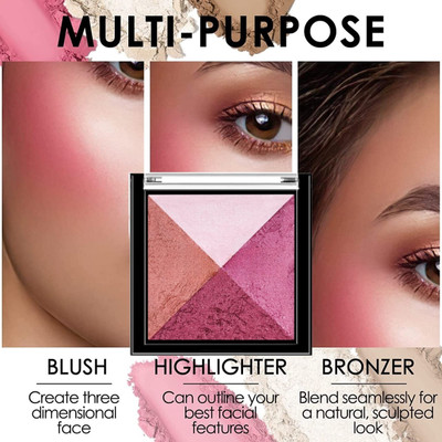 WECHARMERZ Baked Blusher & Highlighter, Bronzer Face Makeup,(Shade-02)