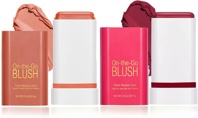 Glamway Cosmetics On the Go Glow Tinted Moisture Stick ,Hydrating Blush Balm, Natural Dewy Finish(RUBY-BRONZE)