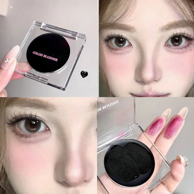 Yuency Single Color Pink Lip Cheek Blusher Gel Ph Color Changing Blush(Black)
