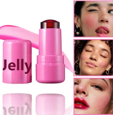 Yuency viral Cooling Water Jelly Tint Blush Stick, Multi-Use Cheek and Lip(RED)